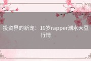 投资界的新宠：19岁rapper潮水大豆行情