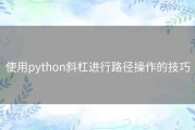 使用python斜杠进行路径操作的技巧