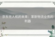 京东无人机的未来：革新物流业务的利器