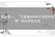 安全第一，“正能量WWW不良软件免费”助你安枕无忧