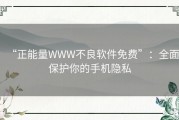 “正能量WWW不良软件免费”：全面保护你的手机隐私