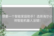 想要一个智能家庭助手？选择海尔小帅智能机器人没错！