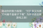 挑战你的智力极限：“打扑克又叫疼又叫痛不盖被子下载”为你开启全新游戏之旅！