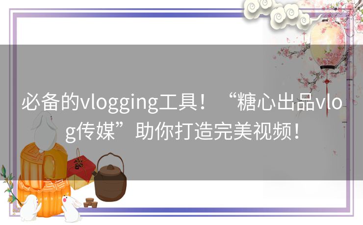 必备的vlogging工具！“糖心出品vlog传媒”助你打造完美视频！