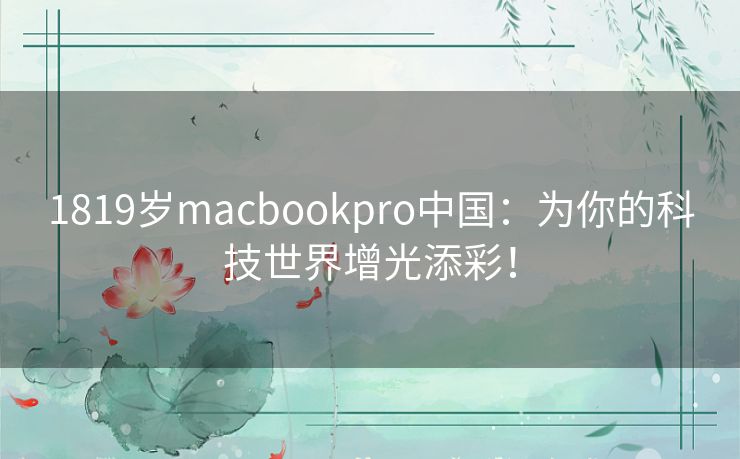 1819岁macbookpro中国：为你的科技世界增光添彩！