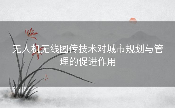 无人机无线图传技术对城市规划与管理的促进作用