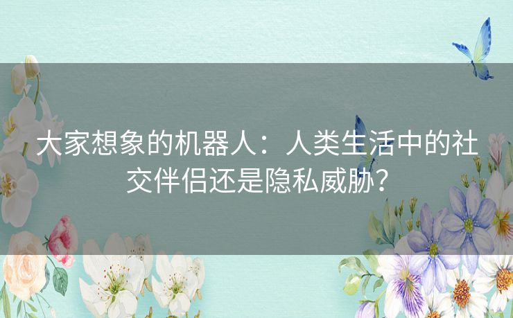 大家想象的机器人：人类生活中的社交伴侣还是隐私威胁？