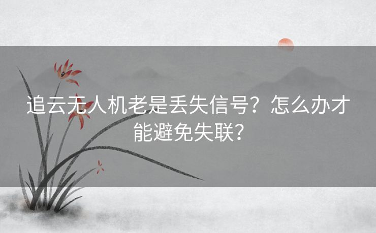 追云无人机老是丢失信号？怎么办才能避免失联？