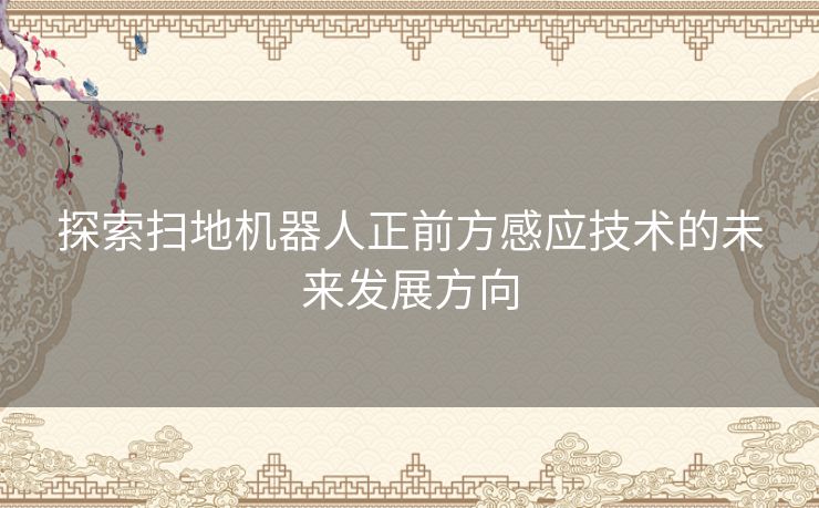 探索扫地机器人正前方感应技术的未来发展方向