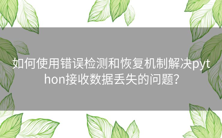 如何使用错误检测和恢复机制解决python接收数据丢失的问题？