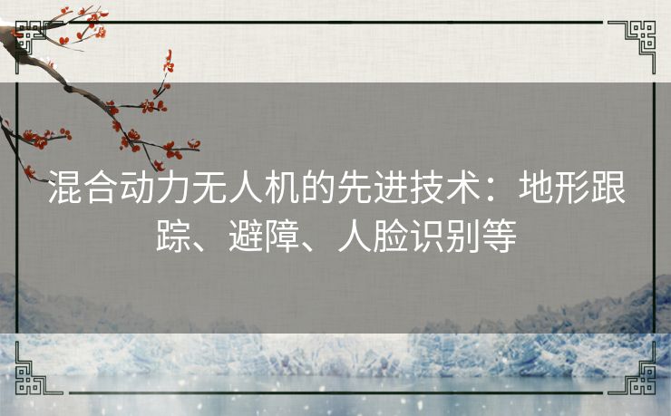 混合动力无人机的先进技术：地形跟踪、避障、人脸识别等