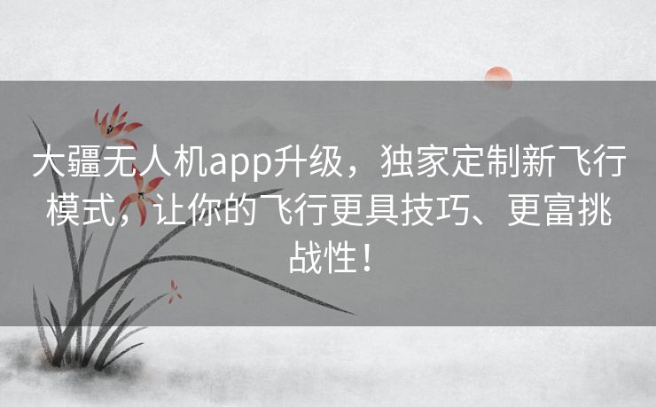 大疆无人机app升级，独家定制新飞行模式，让你的飞行更具技巧、更富挑战性！