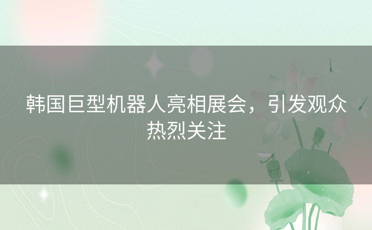 韩国巨型机器人亮相展会，引发观众热烈关注