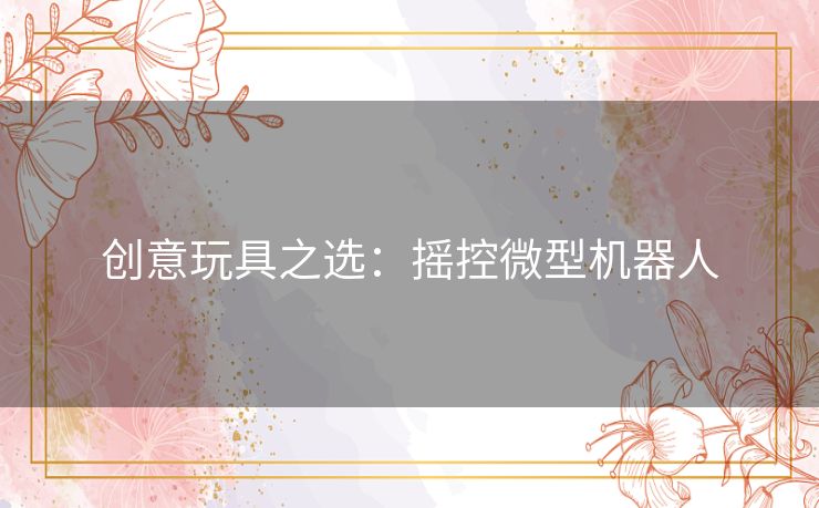 创意玩具之选：摇控微型机器人