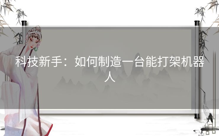 科技新手：如何制造一台能打架机器人