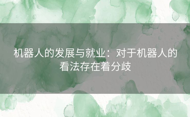 机器人的发展与就业：对于机器人的看法存在着分歧