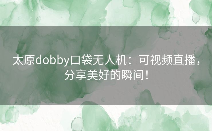 太原dobby口袋无人机：可视频直播，分享美好的瞬间！