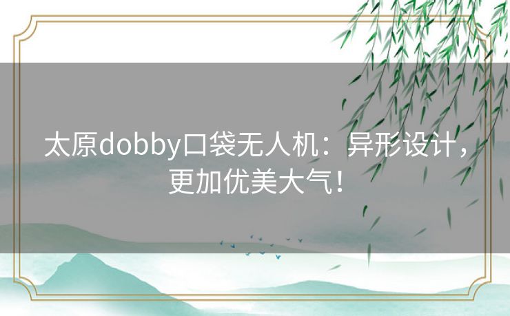 太原dobby口袋无人机：异形设计，更加优美大气！