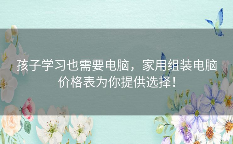 孩子学习也需要电脑，家用组装电脑价格表为你提供选择！