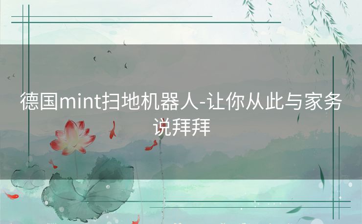 德国mint扫地机器人-让你从此与家务说拜拜