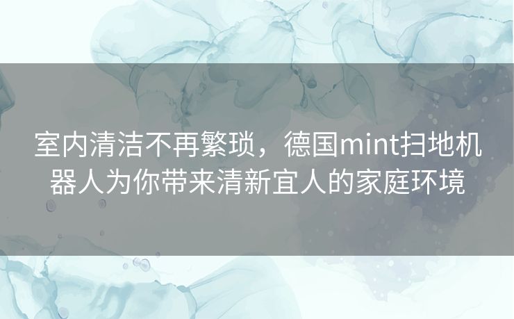 室内清洁不再繁琐，德国mint扫地机器人为你带来清新宜人的家庭环境