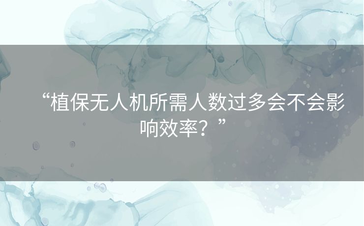 “植保无人机所需人数过多会不会影响效率？”