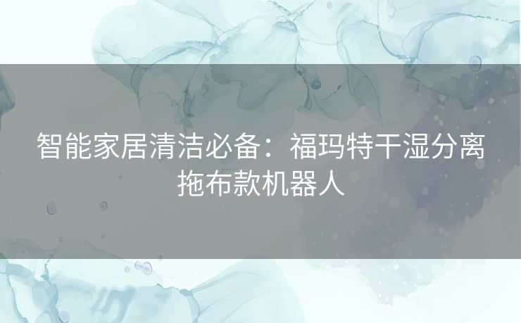 智能家居清洁必备：福玛特干湿分离拖布款机器人