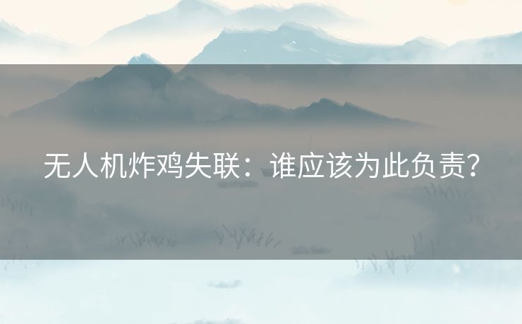 无人机炸鸡失联：谁应该为此负责？