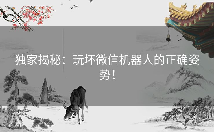 独家揭秘：玩坏微信机器人的正确姿势！