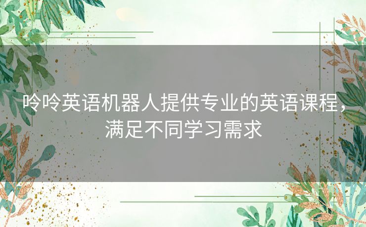 呤呤英语机器人提供专业的英语课程，满足不同学习需求