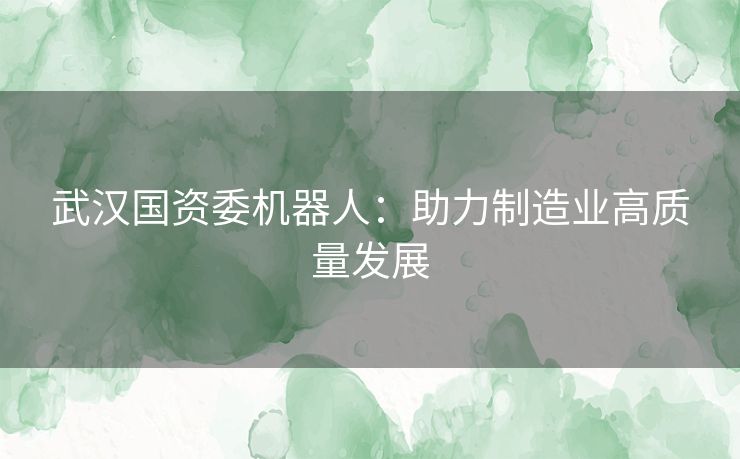 武汉国资委机器人：助力制造业高质量发展