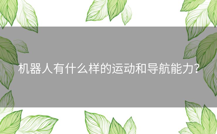 机器人有什么样的运动和导航能力？