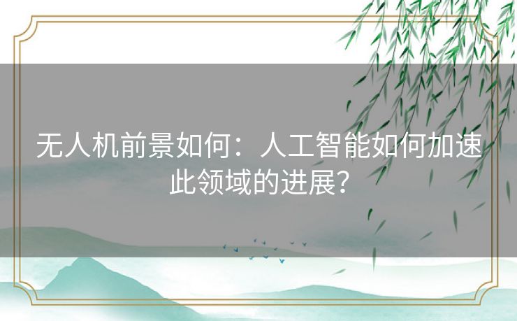 无人机前景如何：人工智能如何加速此领域的进展？