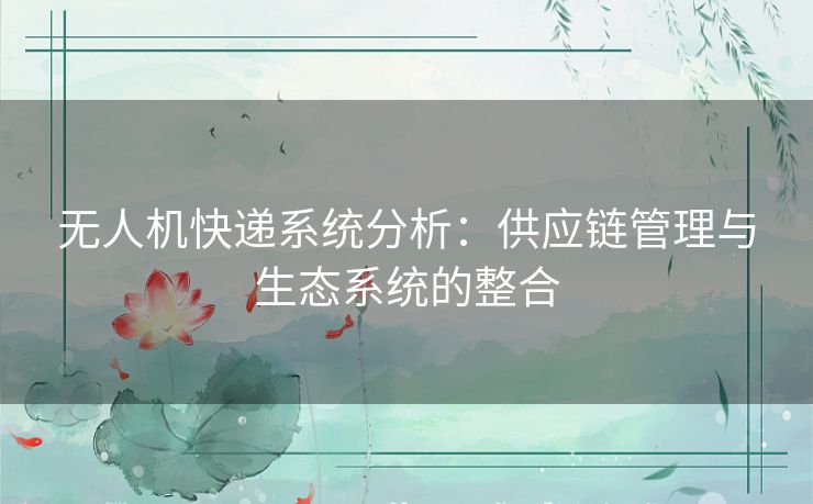 无人机快递系统分析：供应链管理与生态系统的整合