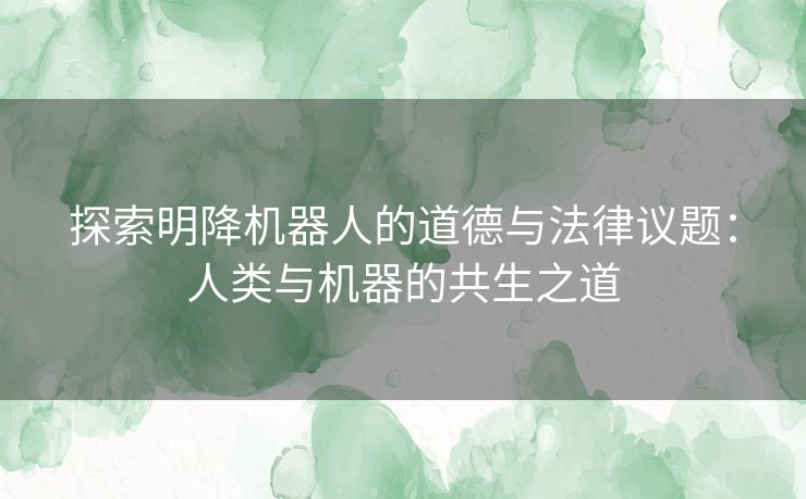 探索明降机器人的道德与法律议题：人类与机器的共生之道