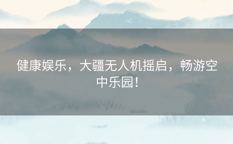 健康娱乐，大疆无人机摇启，畅游空中乐园！