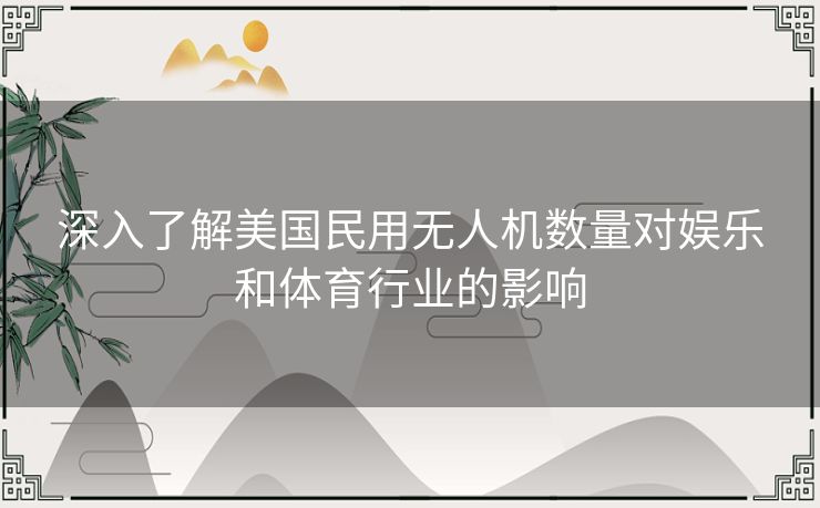 深入了解美国民用无人机数量对娱乐和体育行业的影响