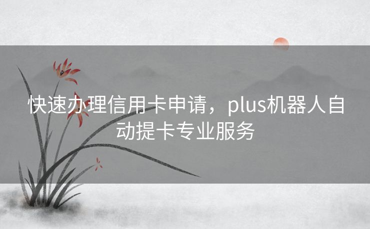 快速办理信用卡申请，plus机器人自动提卡专业服务