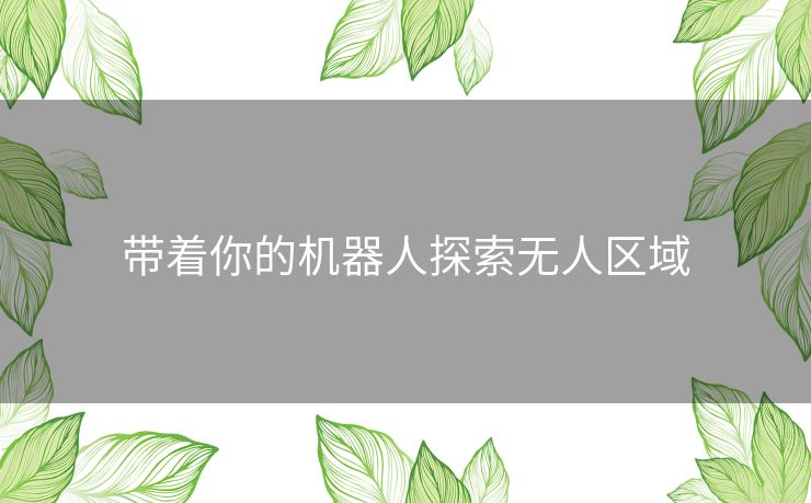 带着你的机器人探索无人区域