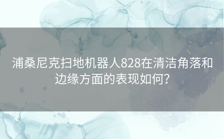 浦桑尼克扫地机器人828在清洁角落和边缘方面的表现如何？