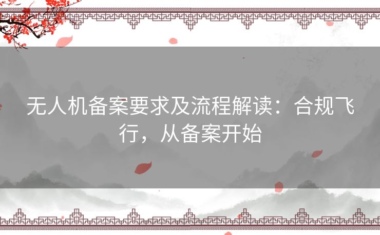 无人机备案要求及流程解读：合规飞行，从备案开始