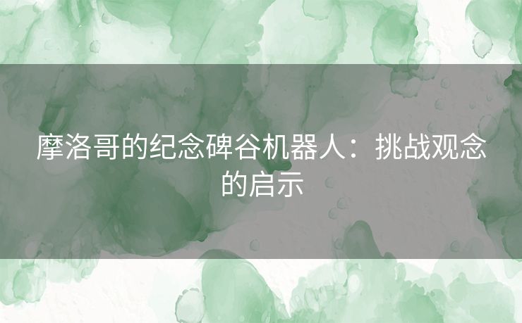 摩洛哥的纪念碑谷机器人：挑战观念的启示