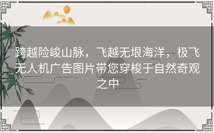 跨越险峻山脉，飞越无垠海洋，极飞无人机广告图片带您穿梭于自然奇观之中