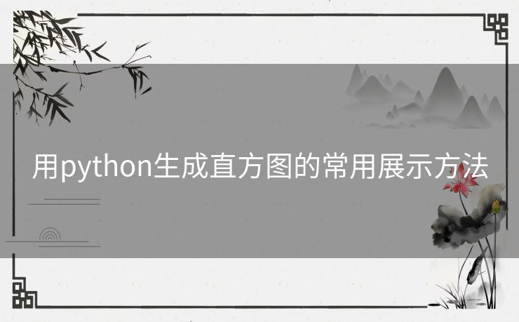 用python生成直方图的常用展示方法