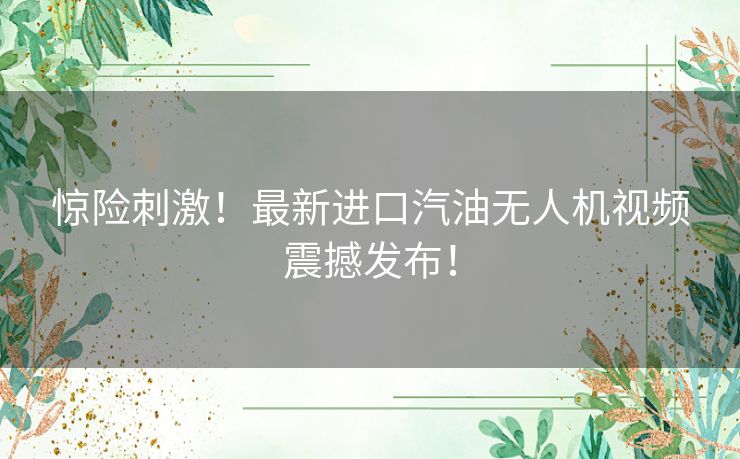 惊险刺激！最新进口汽油无人机视频震撼发布！