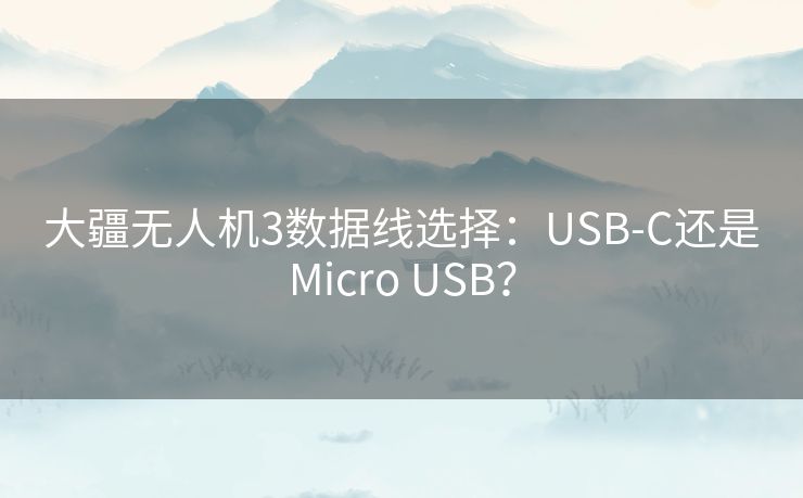 大疆无人机3数据线选择：USB-C还是Micro USB？