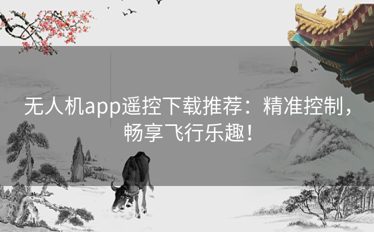 无人机app遥控下载推荐：精准控制，畅享飞行乐趣！