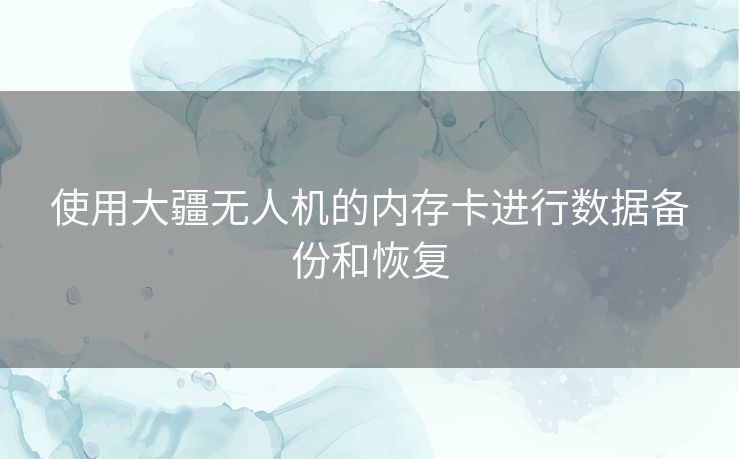 使用大疆无人机的内存卡进行数据备份和恢复