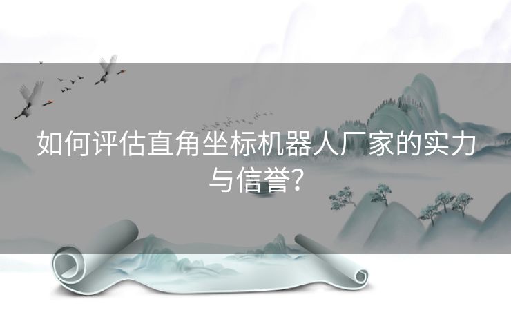 如何评估直角坐标机器人厂家的实力与信誉？