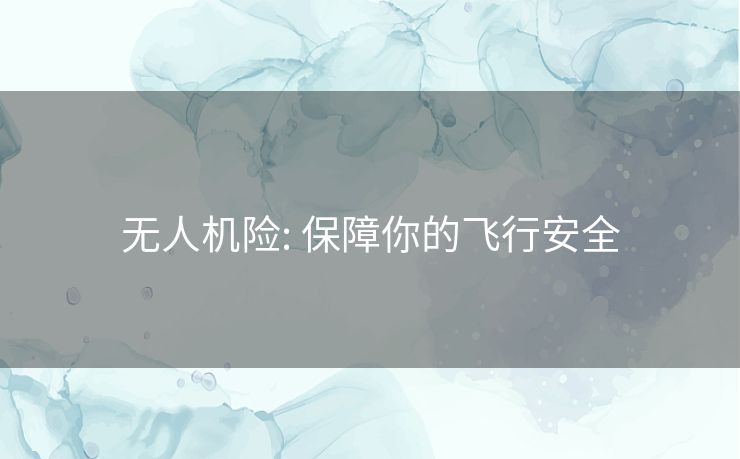 无人机险: 保障你的飞行安全